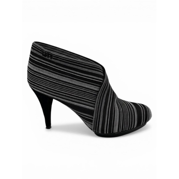 United Nude Shoes - United Nude Booties Womens 40 Black Fold Hi Striped Elastic Architectural Heel